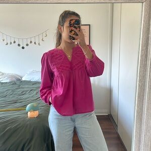 Ba&sh hot pink blouse